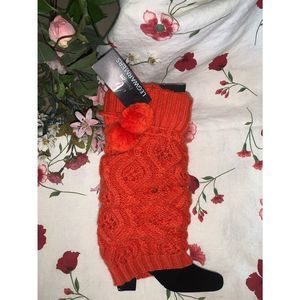 Bright orange retro leg warmers